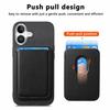 B2 For iPhone 16 Case Detachable Magnetic Card Bag Leather+TPU Phone Cover
