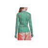 Adidas Women's D4T High Neck Wave Print Training Long Sleeve Top Green Women HG6882