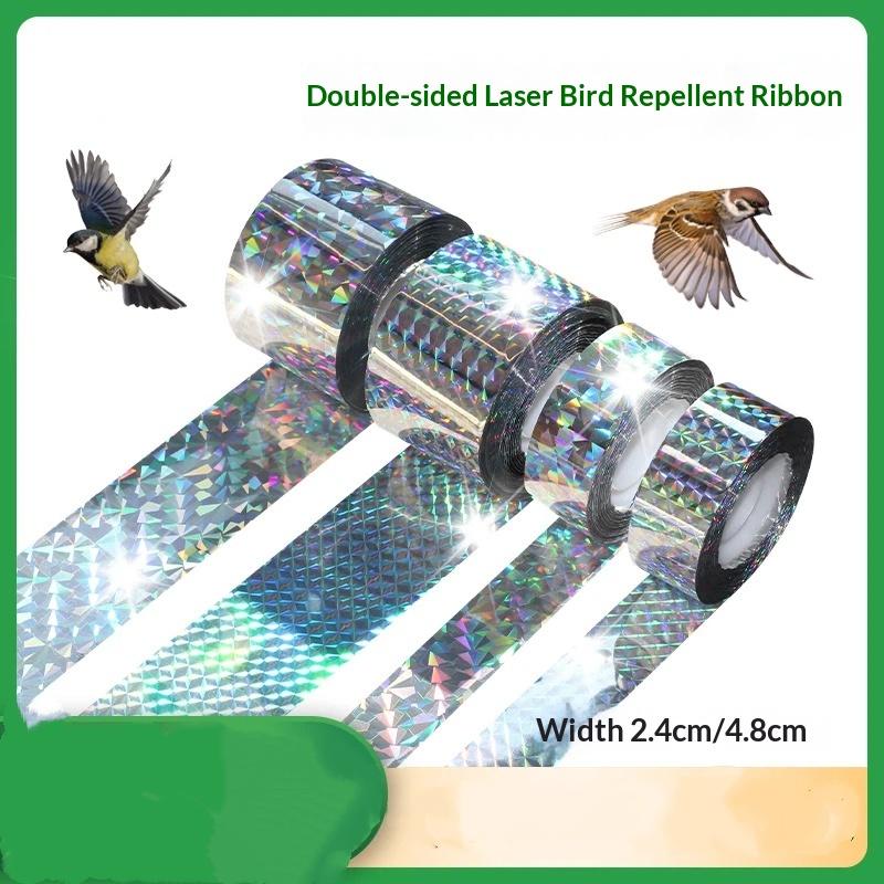 Vogelschutz Holografisches Band 1 Rolle Doppelseitiges Reflektierendes Abschreckungsband Kein Schaden für Vögel für den Außenbereich Garten Obstgarten