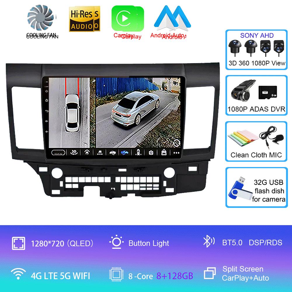 Android 14 For Mitsubishi Lancer 10 CY 2007-2012 10Inch Car Radio Stereo Audio GPS Player Carplay Auto Screen WIFI+4G