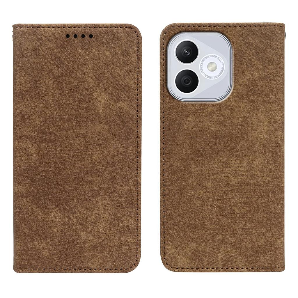 For Honor 400 Lite 5G Case Strong Magnetic Leather Wallet Phone Cover with Striped Texture