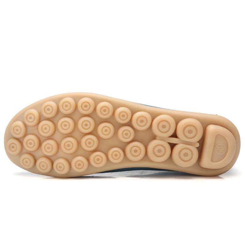 Women's Ladies Female Woman Shoes Flats Mother Shoes Cow Genuine Leather Loafers Ballerina Non Slip On Ballet