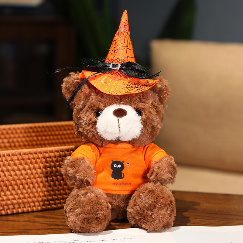Halloweenowy Duch Dynia Niedźwiedź Pluszowa Zabawka - Koszulka Dekoracja Pluszowego Niedźwiadka