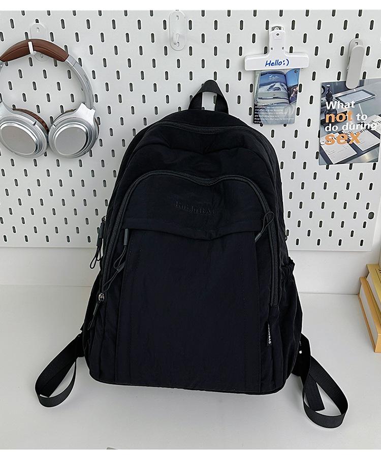 Rucksack mit großem Fassungsvermögen und einfarbig für Studentinnen, leichte Laptop- und Campustasche im japanischen und koreanischen Stil