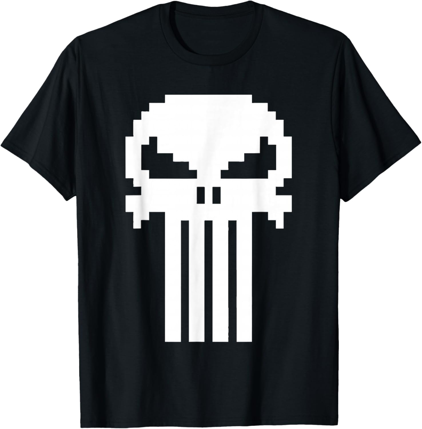 Marvel Punisher Pixelated Skull Vintage Chest Logo T-Shirt S