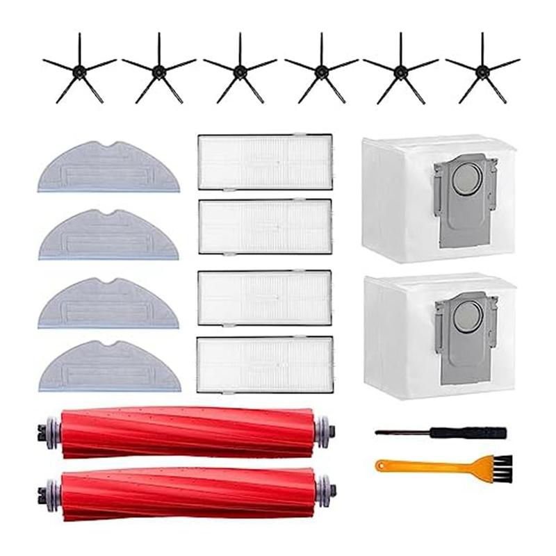 

A65T-For Roborock S7 S7+ /S7 Maxv / S7 Maxv Ultra / T7S / T7S Plus Main Side Brush Dust Bags Mop Cloths HEPA Filters Replacement