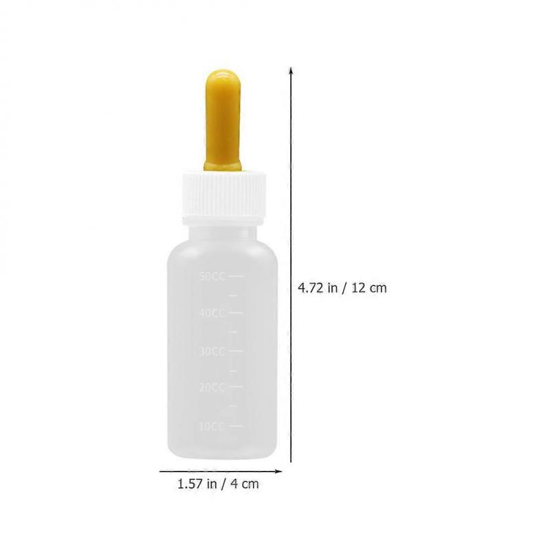 Kitten Bottle Feeder Cat Feeding Bottle Easy Cleaning 50ml 3Pcs