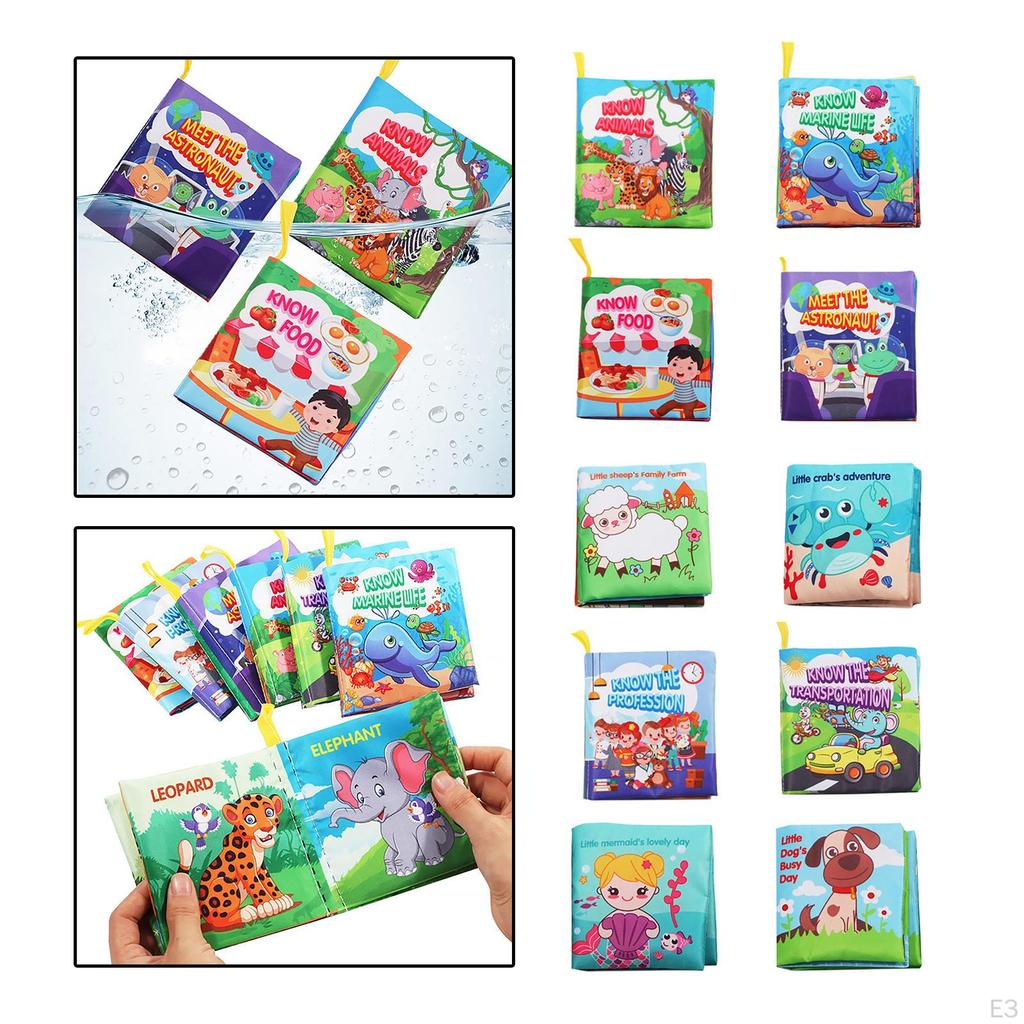 Cloth Books, Baby , Animals Crinkle Sensory Book Crib Toy for Early Development Learning Infants
