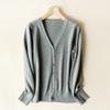 Luxurious Ladies Knitted V-neck Cashmere Sweater Cardigan With Long Sleeves And Soft Material