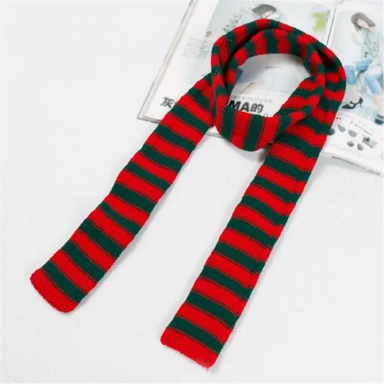Striped Scarf Long Knitted Scarf Neck Warmer Women Scarf Lightweight Neck Wrap