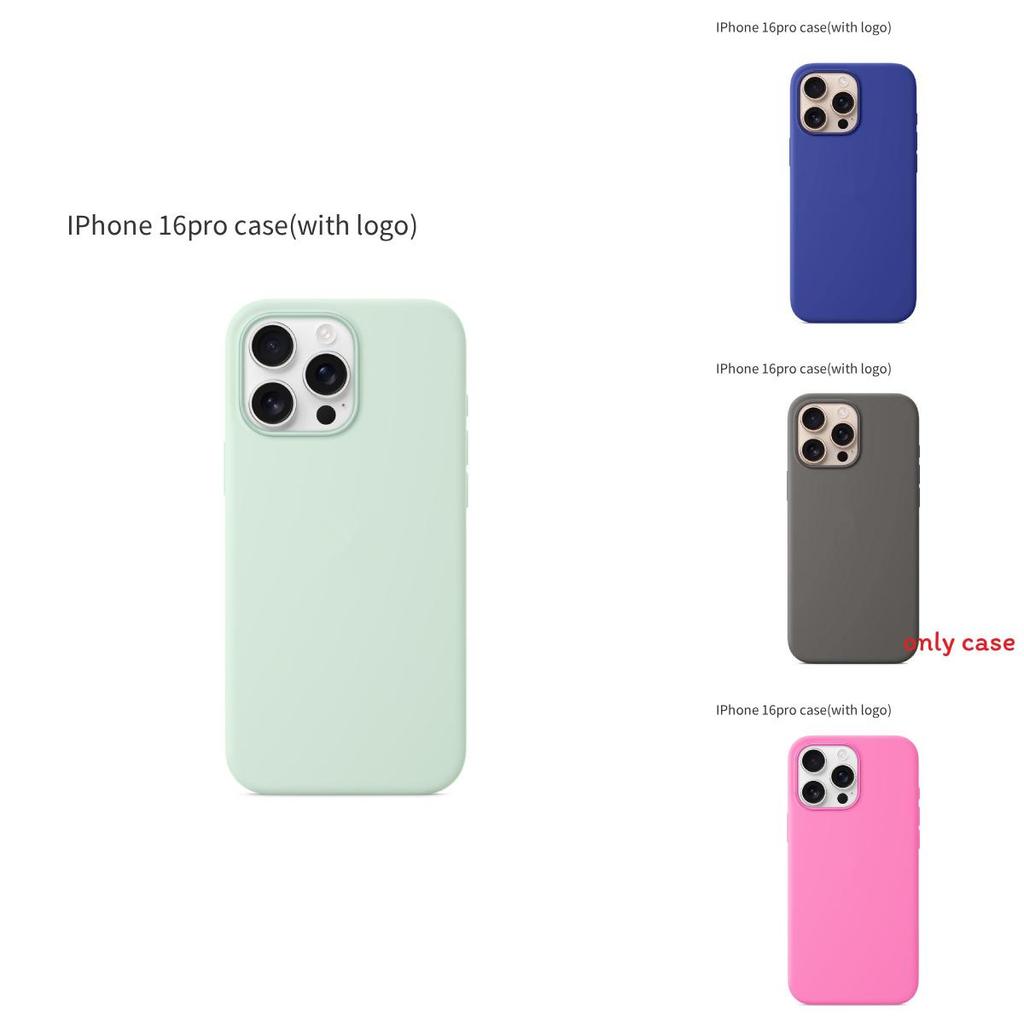 For Iphone16 Pro Solid Color Magnetic Silicone Phone Protective Case With Logo For Enhanced Protection