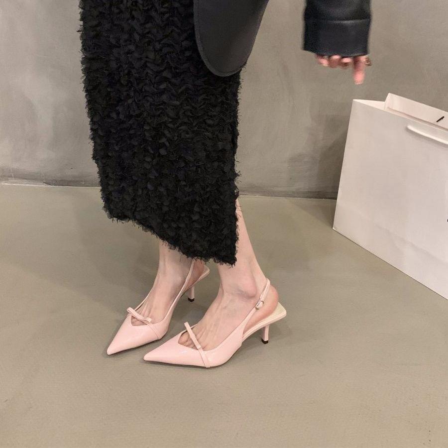 Pointed Toe Heeled Women's Closed Sandals Chic and Elegant Sandal Sales Low Price Designer Original on Offer Korea Ladies Shoes