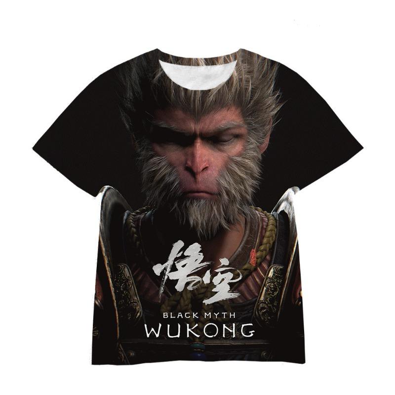 Wukong Cartoon Game 3D Digital Printed Loose Casual T-shirt