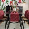Ambiance de Noël Drapeaux de table Nappes Nappe festive rouge Drapeau de table Meuble TV Housse de table basse Serviette