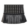 Minigonna Punk Rivettata in Ecopelle da Donna Europea & Americana - Sexy Moda Autunnale