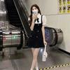 Rich daughter fake two-piece dress women's summer new college style princess dress waist sweet skirt