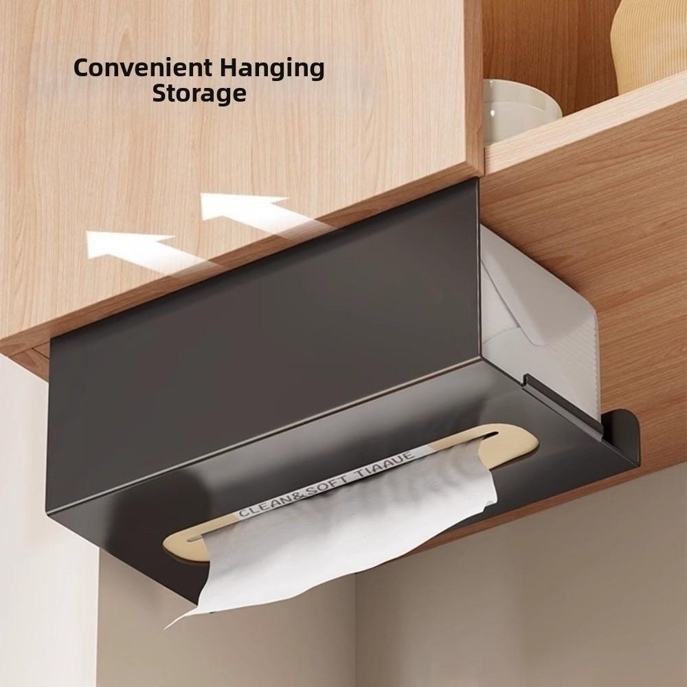 Moisture-proof Hanging Tissue Holder Punch-Free Paper Towel Rack  Kitchen Cabinet Doors