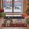 1pc Pack, 2D Flat Printing, Vintage Christmas Wreath "JOY To THE WORLD" Holiday Entryway Doormat, Non-Slip Machine Washable Easy-to-Clean Polyester Ma