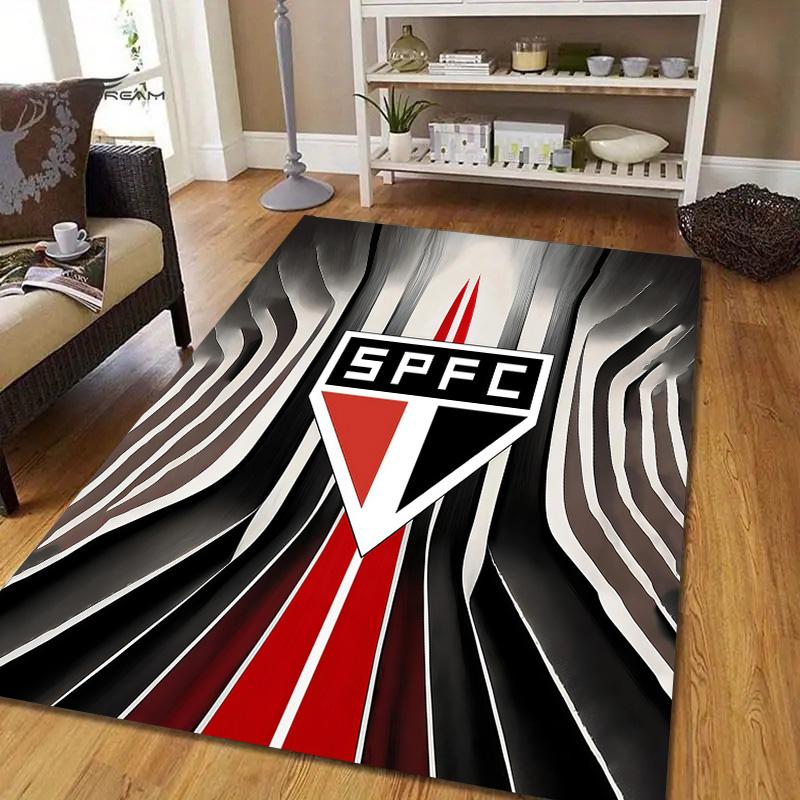 Sao Paulo FC4 Flannel Pattern Square Carpet,Area Rug,Carpet Rug for Living Room Bedroom Sofa Playroom Decor,Non-slip Floor Mat
