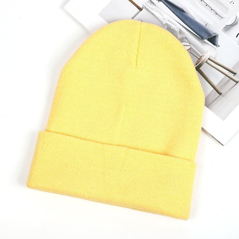 Custom Logo Unisex High Quality Plain Blank Color Winter Hat Cap Acrylic Knitted Beanie