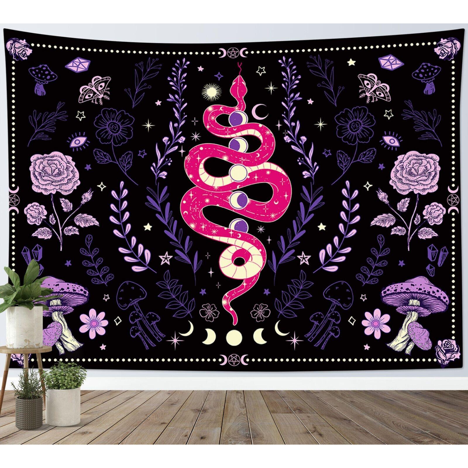 Tapestry mushroom flower pink snake 75x100