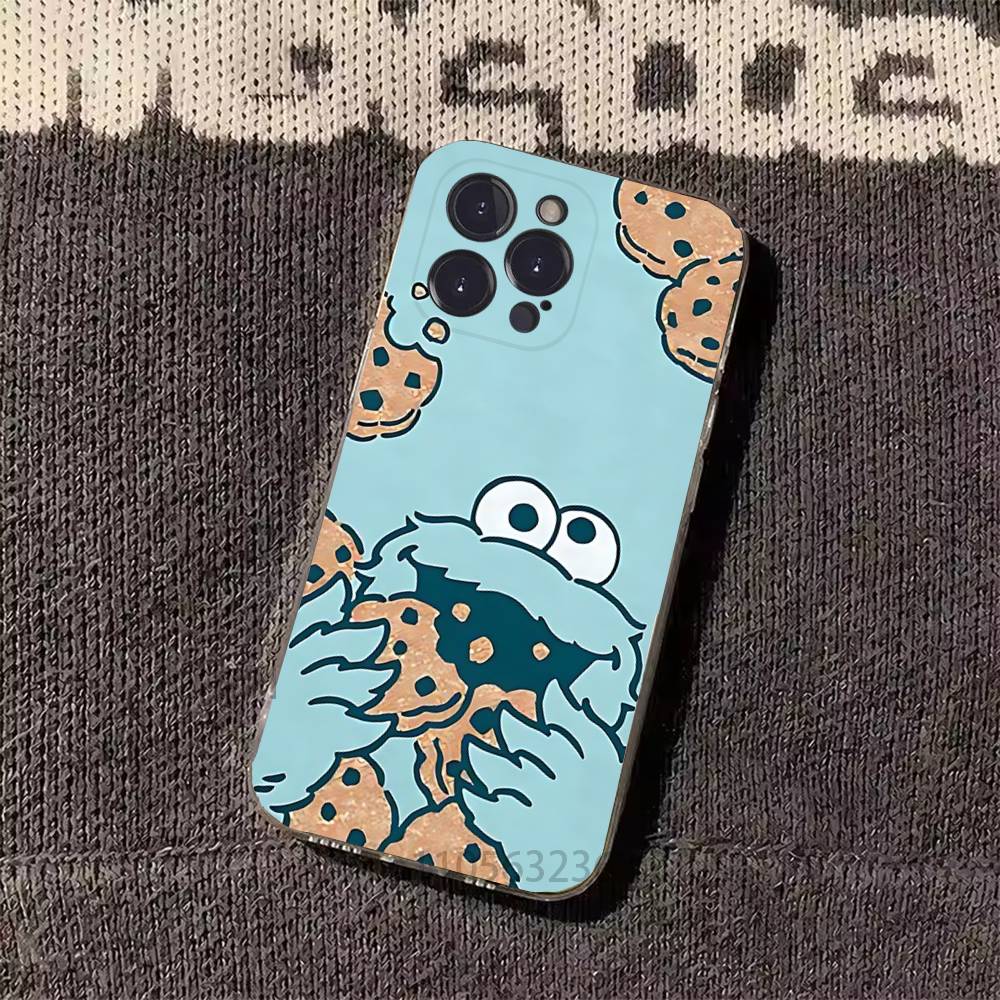 Cartoon C-Cookies Monster Phone Cases For iPhone 17 16 15 14 13 12 11 Pro Max Plus Luxury Camera Protection Plastic