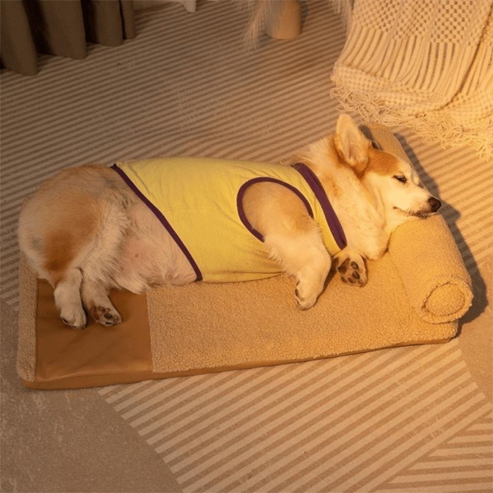 Practical Removable Dog Plush Bed Neck Protection Comfortable Pet Dog House Soft with Pillow Dog Sleeping Mat Home Indoor