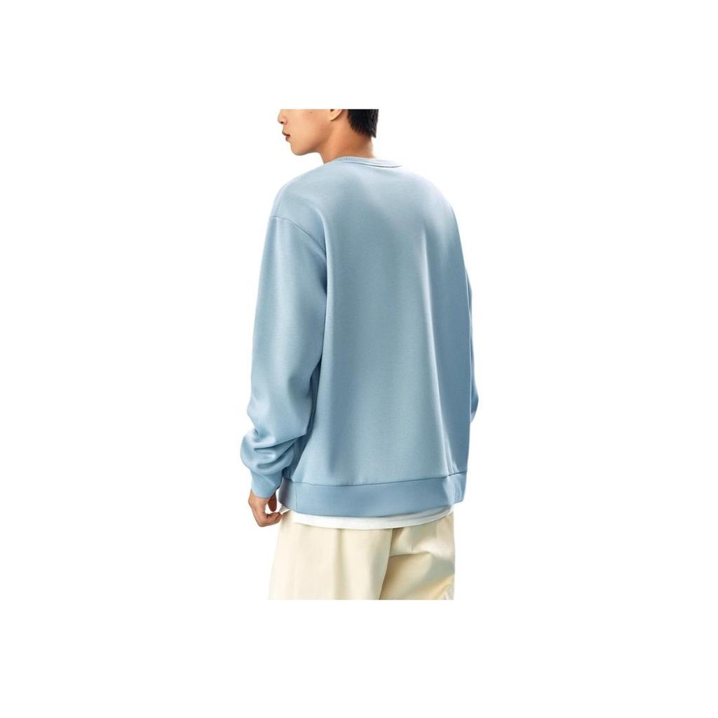 Anta Comfortable Casual Round Neck Pullover Sweatshirt Men Sweatshirt Light-Blue 972448712-2