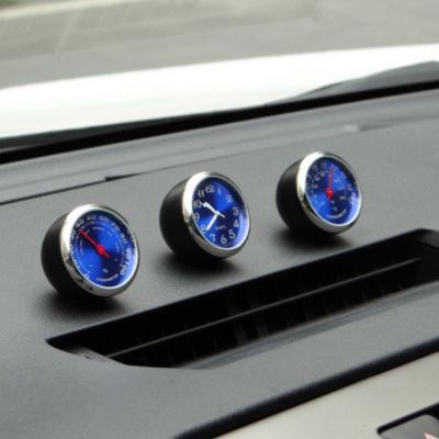 Termómetro para salpicadero de coche, medidor de humedad, reloj de cuarzo, esfera mecánica, adornos para coche