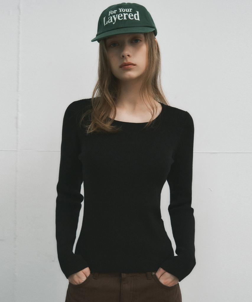 Wednesday Oasis For Woman Jane Square Neck Washable Knit_Black(Wc25-Kn33)
