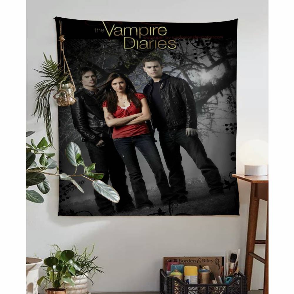 The VVampire Diaries Anime Tapestry Hanging Tarot Hippie Wall Rugs Dorm Home Decor