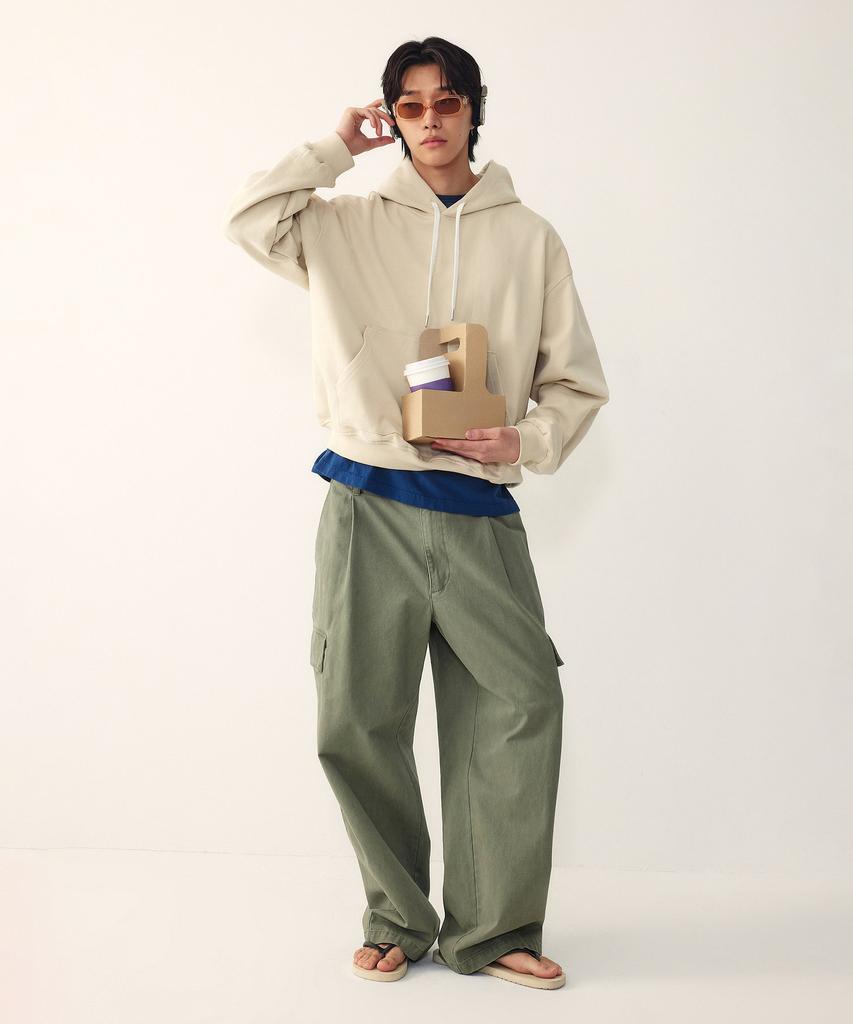 [Men] Back Graphic Pigment Hoodie Sweatshirt_Beige 9156122115