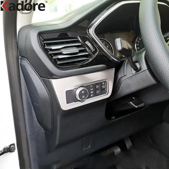 For Ford Kuga Escape -  2024 Carbon Fiber Car Head Light Lamp Switch Button Panel Cover Trim Interior Accessories