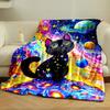 Galaxy Black Cat Blanket bedroom Blanket for Livingroom Couch lunch break Soft throw for Friend's festival Gift