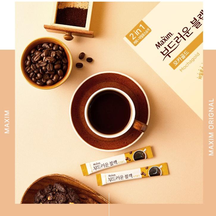 Maxim Mocha Gold Smooth Black Coffee Mix 100 Sticks – Premium Black Coffee