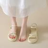 Stepping on shit feeling thick-soled Roman sandals female summer 2025 new fairy wind wear soft soles not tired feet beach shoes