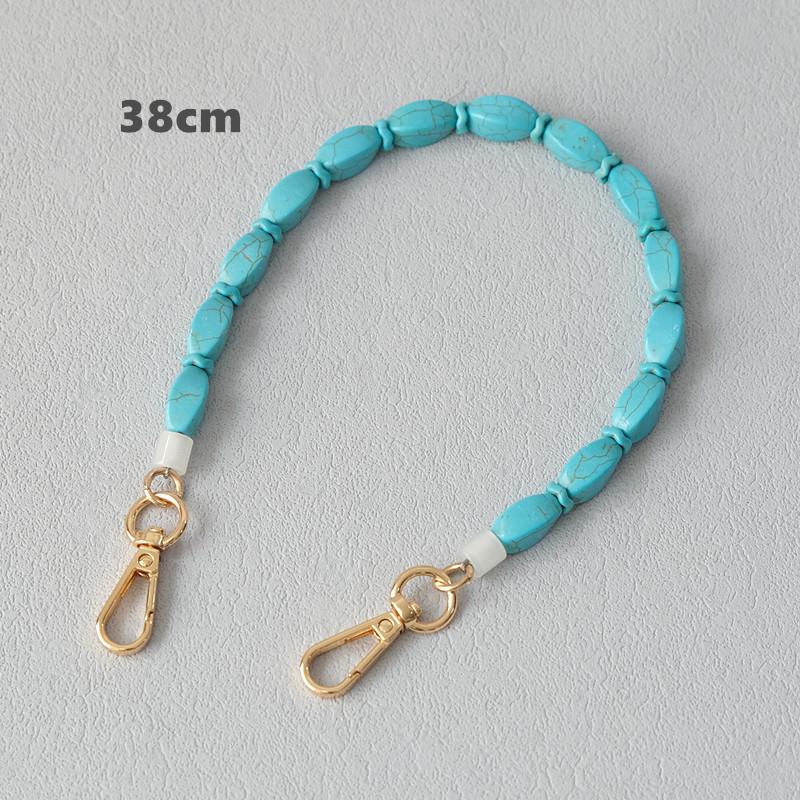 

Новая модная женская сумка, аксессуар, съемная бирюзовая цепочка из бисера, акриловый роскошный ремень, женская сумка с ручкой на плечо, цепочка 38CM