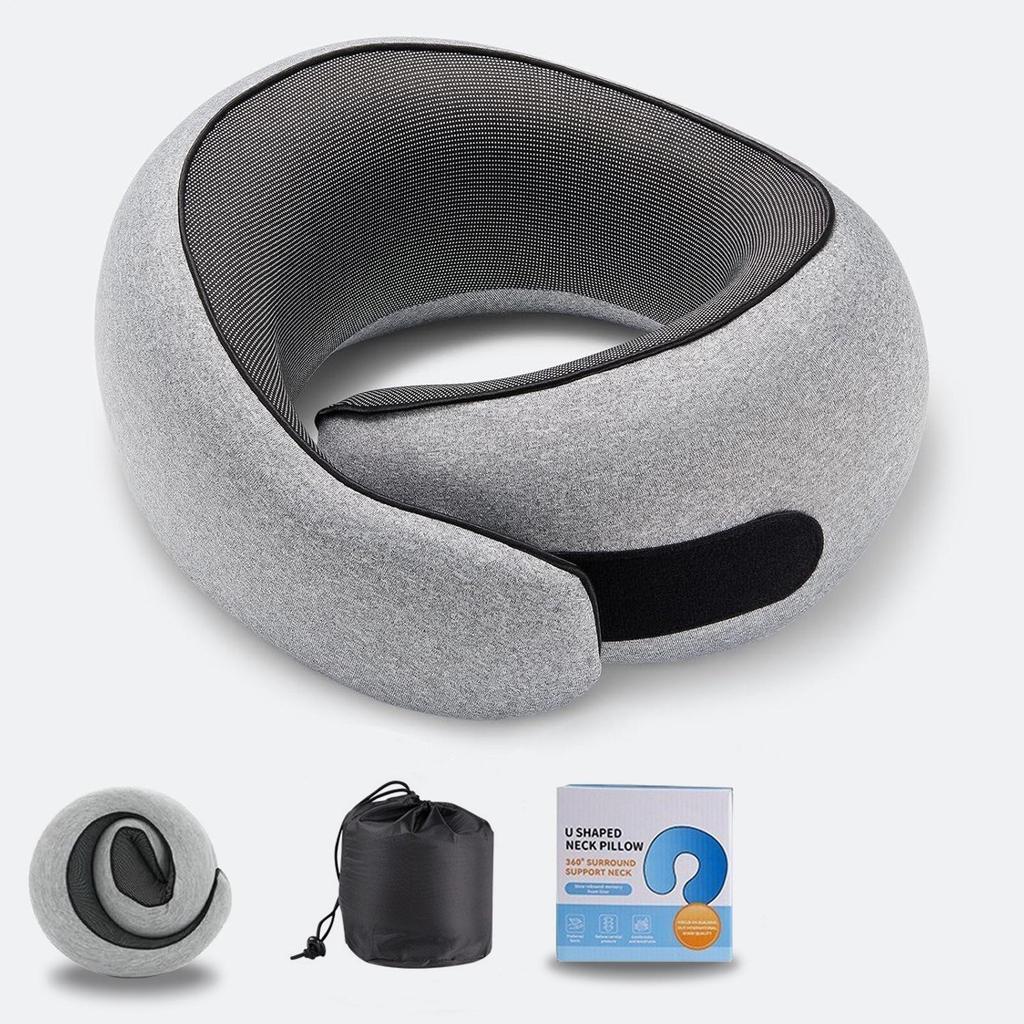 U-Shaped Memory Foam Neck Pillow: Comfortable, Portable Support for Travel