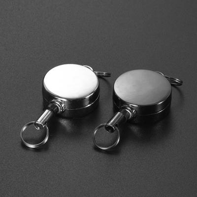 Yousheng Mini Retractable Keychain Heavy Duty Alloy Portable Lightweight Telescopic Pull Buckle Anti-lost Key Ring Holder