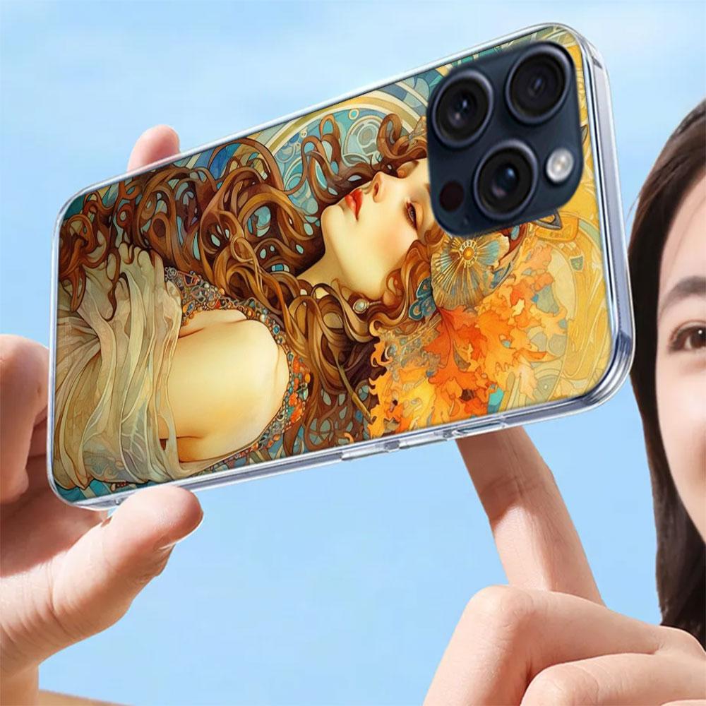 Prachtige Dames Loish Stijl Bloemen Transparante Telefoonhoes Voor Iphone 17 Air 16 Pro Max 15 Pro 14 Plus 17E 16E 11 13 12 Mini Cover C