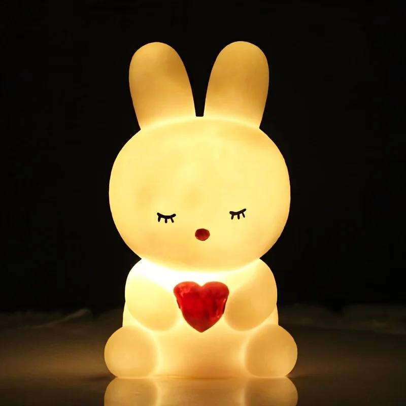 

LED Cute Cartoon Rabbit Night Light Bedroom Living Room Rabbit Decoration Atmosphere Light for Birthday Gifts Children s Toys Battery style