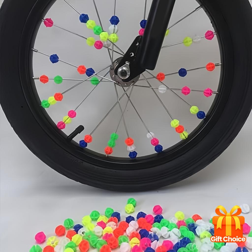72 Pieces of Colorful Bicycle Spoke Beads, Vivid Plastic Beads, Plastic Clip-on Decorations for Bicycle Wheels, Bicycle Parts