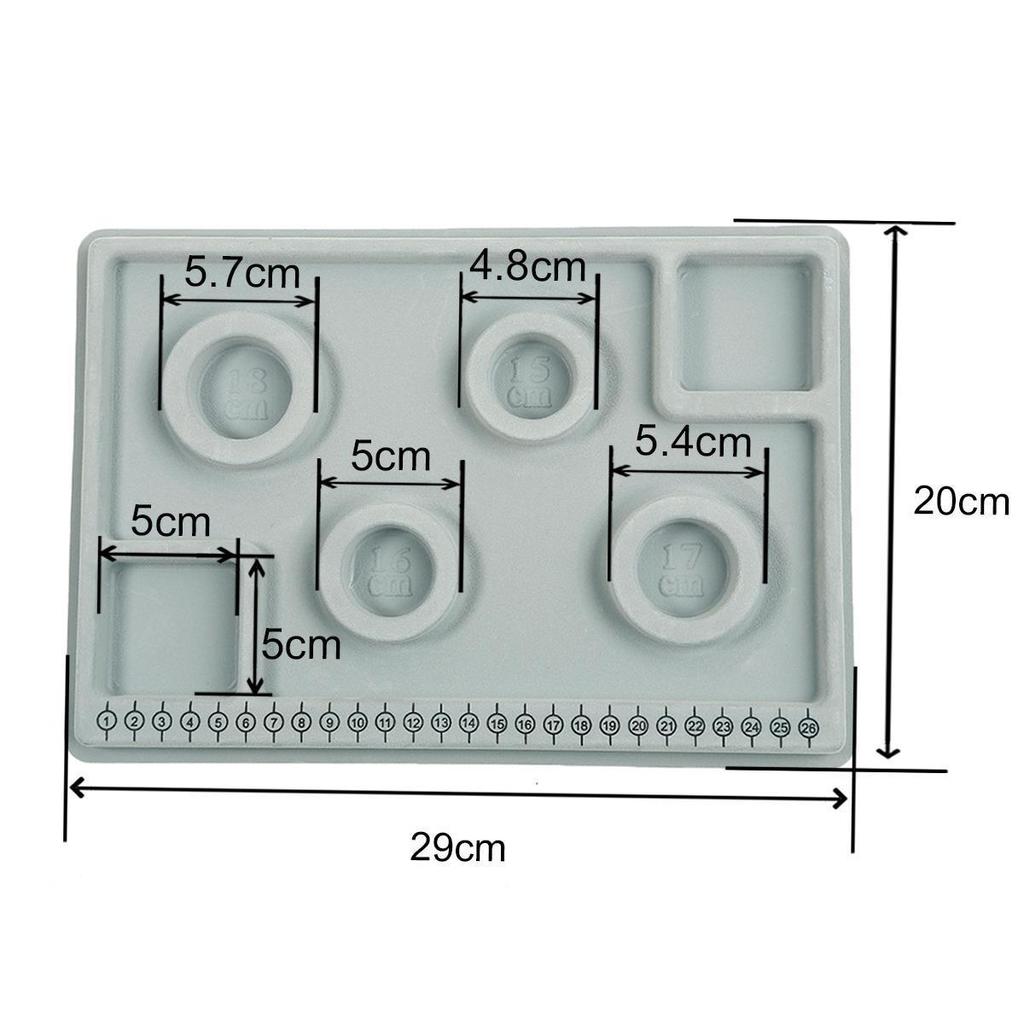 Handmade Flocked Necklace & Bracelet Display Tray with Measuring Scale
