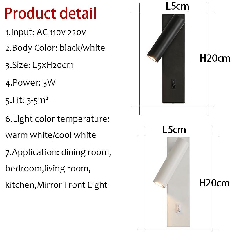 Moderne LED Wandleuchte Kupfer/Schwarz Einbau Wandleuchte LED 3W USB LED Lese-Wandleuchte Verstellbare Nachtlichter Wandlampe