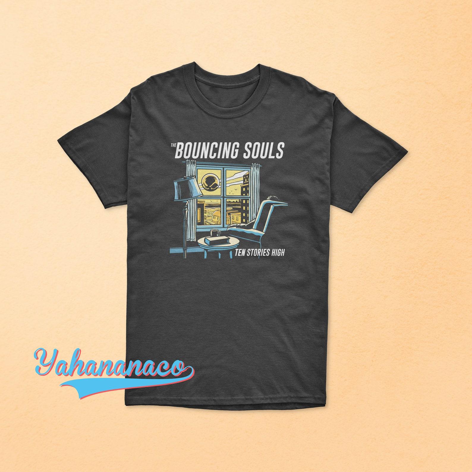 The Bouncing Souls T-shirt American Punk Rock Hardcore Punk Greg Attonito Music Band Ten Stories High Black Gildan T-shirts L
