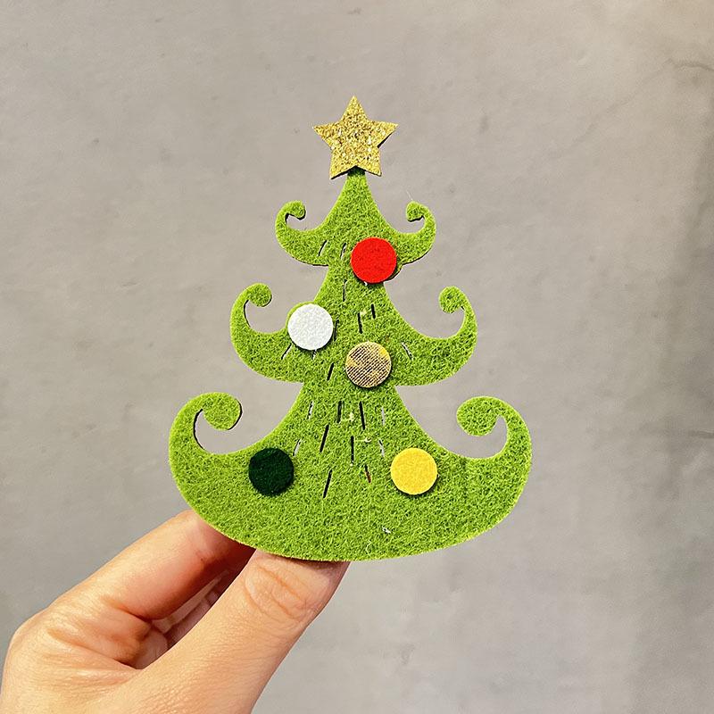 2023 Christmas Tree Hair Clips for Girls - Festive Bangs & Side Hair Accessories for Children
