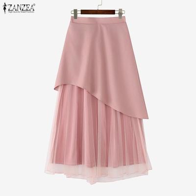 Womens Summer Casual Mesh Splice Loose Skirts