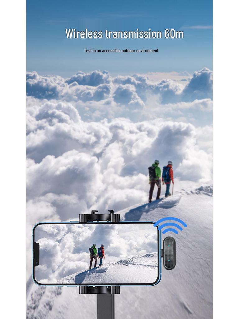K11 Wireless Lavalier Microphone with Smart Noise Reduction, Live Streaming, Charging Case, and One-to-Two Feature.