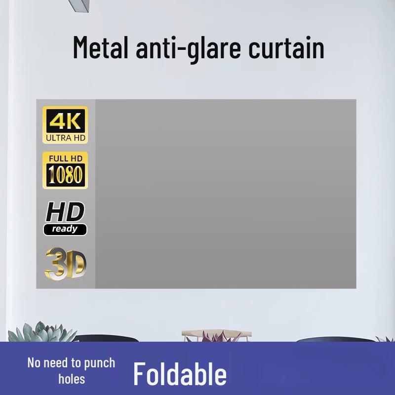 Lancaige 72-inch 16:9 Metal Anti-Light HD Projector Screen