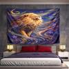 Majestic Lion with Vibrant Swirls Pattern Wall Hanging Tapestry Decorative Tapestry Home Decor for Bedroom and Living Room